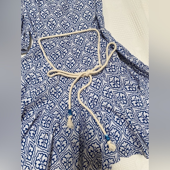 Front button closure Zara blue printed mini dress with collar size XS - Picture 7 of 7